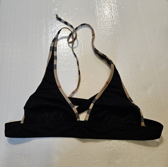 BURBERRY BURBERRY BLACK BATHING SUIT TOP S  WITH PLAID - Picture 4 of 7